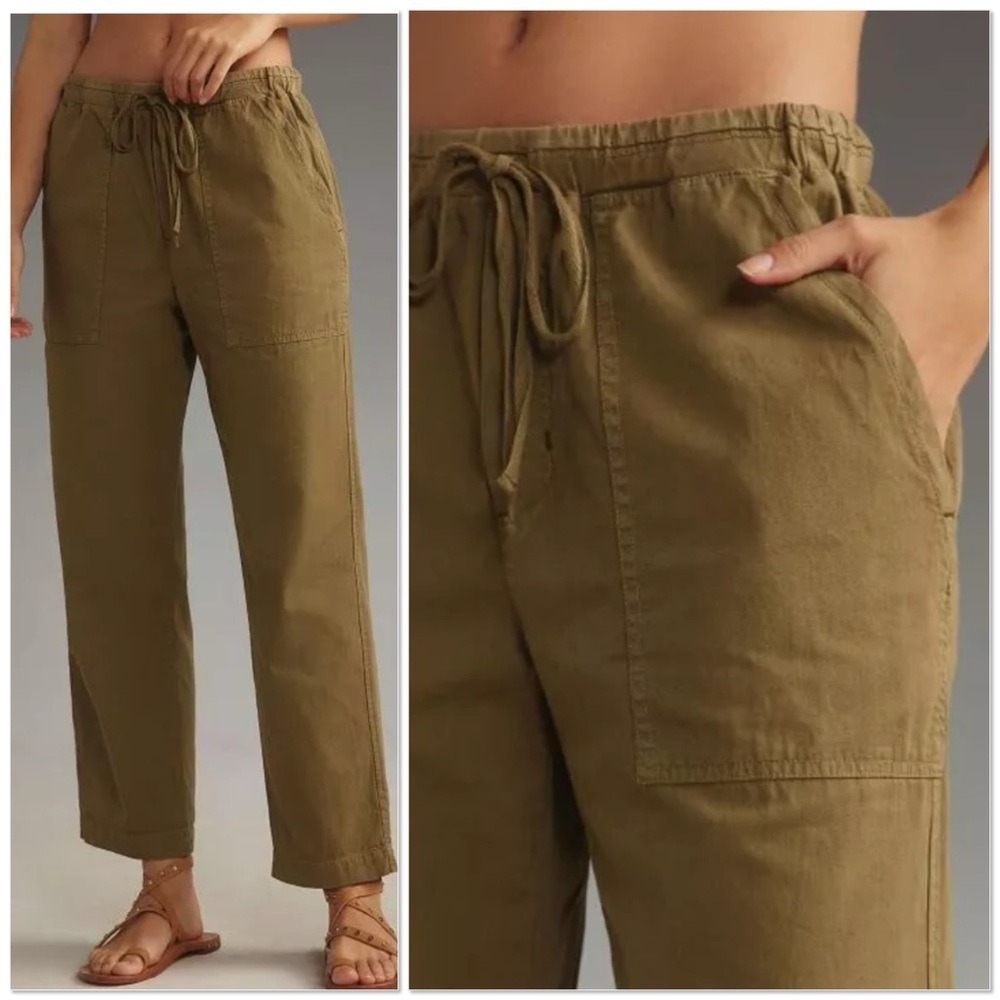 Anthropologie x Velvet Misty Holly green pull-on drawstring lightweight pants - Picture 14 of 15